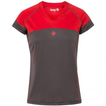 Izas Damen Muska T-Shirt kurzärmelig Rot/Dunkelgrau L