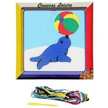 Kit canevas Otarie au Cirque 16 x 16 cm