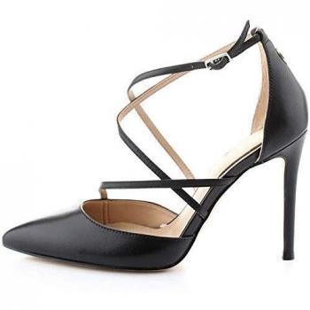 Decolleté eleganti in pelle nera da Guess modello Claudie FL5CLA-LEA08 con tacco di 10 cm