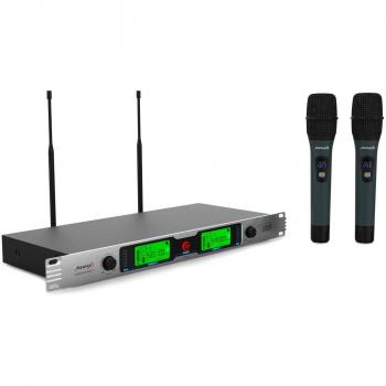 Audibax Missouri Rack Micrófono Inalámbrico Doble de Mano UHF 19
