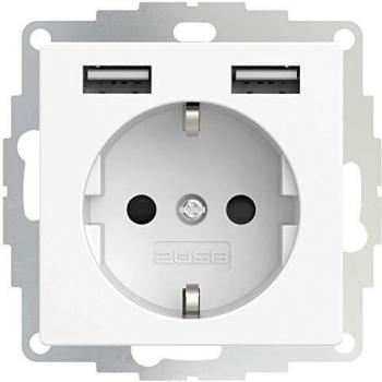 2USB, Steckdose, Schutzkontakt-Steckdose rw-matt