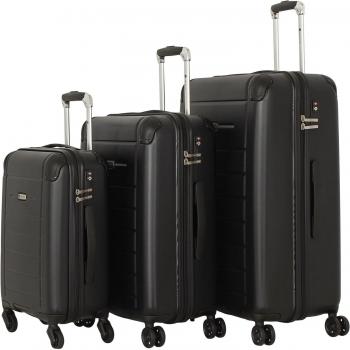 CHECK.IN Helsinki 4‑Rad Baby‑Trolley Paket (schwarz) – 3 Stück