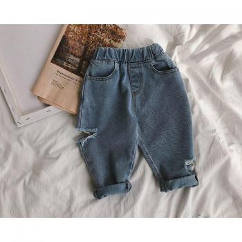Unisex Elastic Waist Jeans for Children
