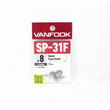 Vanfook SP-31F Cucchiaio con Ami Medi Misura 8, 16 pz, Nero