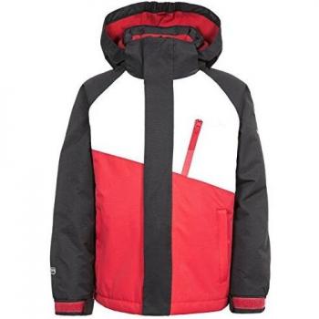 Trespass Crawley Kids Winteroutfit – Schwarzer, wasserfester Skianzug 5/6 Jahre, abnehmbare Kapuze