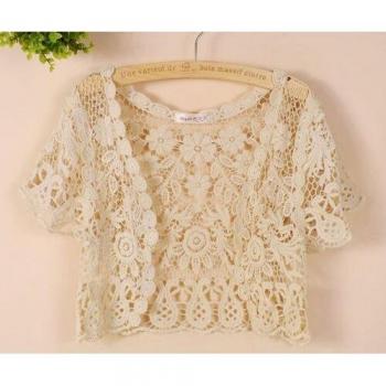 Braut Bolero mit Spitze in Aprikose