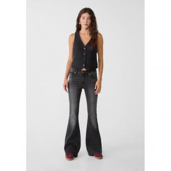 Stradivarius Jeans Taille Basse Noir Dégradé Femme 38