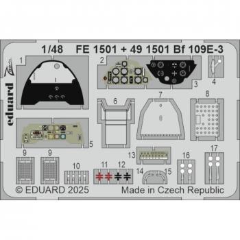 1/48 Bf109E-3 Photo‑Etched Piece – Eduard Zoom Series, Part No. EDUFE1501