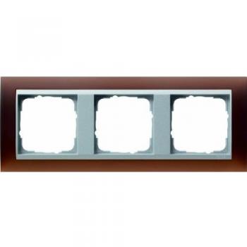 GIRA Dark Brown 3-Gang Cover