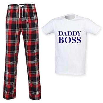 Men’s Red Daddy Boss Tartan Sleepwear – 60 Second Makeover, XS