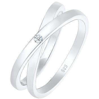 ELLI Ring „Silberfarben Diamant“ für Damen – Größe 52