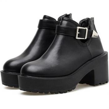 Gdgydh Chunky Heeled Ankle Boots for Women