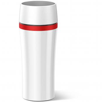 Emsa 514579 Mobile Genussbecher – 360 ml, Weiß/Rot, Druckverschluss