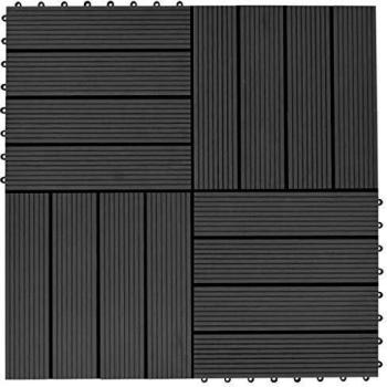 VidaXL 11 pcs Decking Tiles WPC 30x30 cm 1 sqm Black