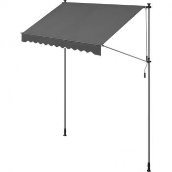 SONGMICS Sonnenschutzmarkise, anthrazit, mit Handkurbel