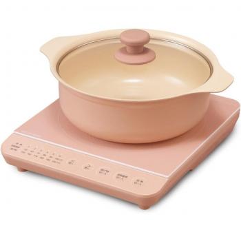1400W Pink Stainless Iron Pot Set by Iris Ohyama