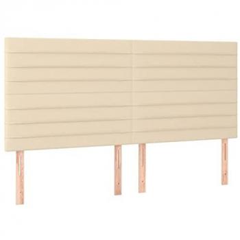 VidaXL Kopfteil mit LED Beleuchtung Creme 160x5x118/128 cm
