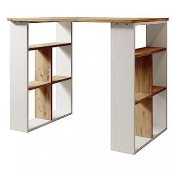 DESIGN AMEUBLEMENT Escritorio Mesa de Trabajo Mesa de ordenador Dormitorio Juvenil Blanco y Pino Atlantico Acabado Mate 90x74x60cm Modelo Urban