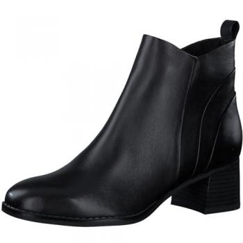 Marco Tozzi Ankleboots Damen Schwarz Blockabsatz mit Anziehlasche