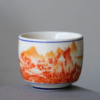 Círculos de Té con Paisaje Retro