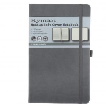Ryman Flexi-Cover Notebook (Grey, Medium)