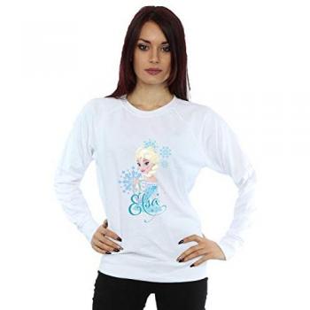 White Frozen Elsa Snowflakes Top – Large Women's Size
