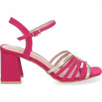 Sandalias de Tacón Cómodo para Mujer en Color Fucsia JL777