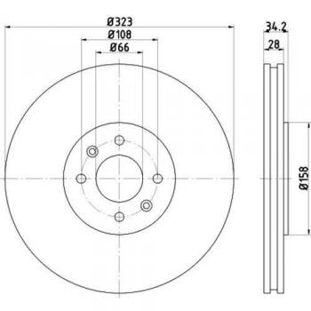 Disque de frein 8DD 355 120‑401 – modèle PRO HELLA
