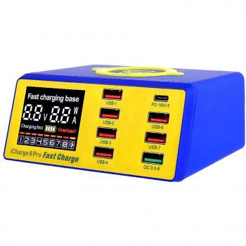 Station de charge Mickcara avec écran LCD et 8 ports USB