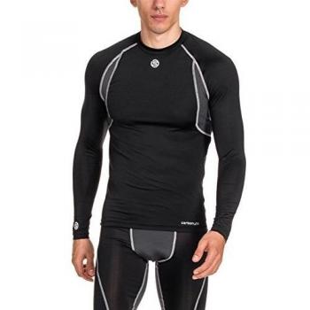 Skins Carbonyte Top Negro de Manga Larga y Cuello Redondo (S)