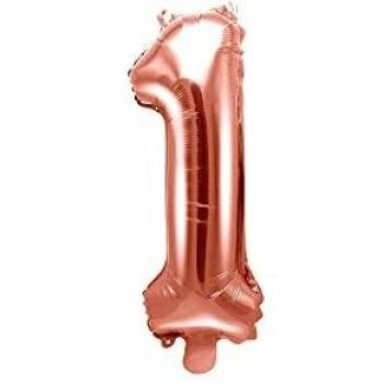 Palloncino FOIL MYLAR numero 1 ROSA GOLD 35 cm