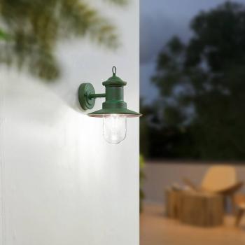 Aplique de exterior dimmable 'Eloretta' en verde metal