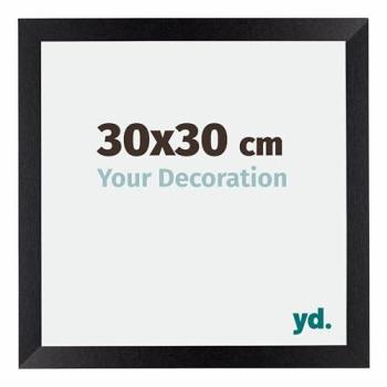 Cadre Photo Mura 30x30 cm – MDF, verre acrylique, finition noire matte, anti-reflet