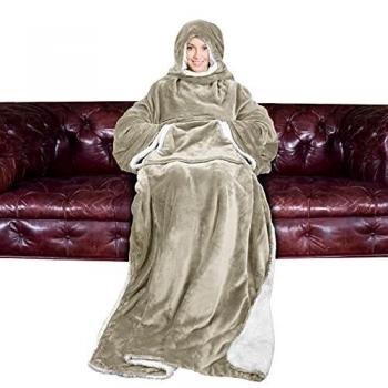 Soft Warm Camel Sherpa Lounge Hoodie