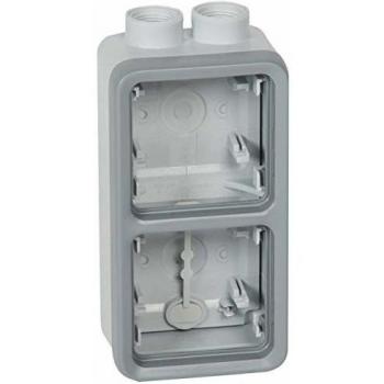 Boîtier étoupe 2 postes verticaux ISO20 Plexo composable IP55 gris Legrand
