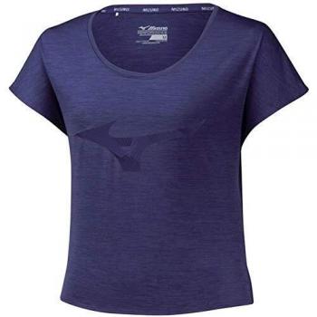 Blaues Mizuno Impulse Core RB Damen Kurzarm Shirt für Laufen