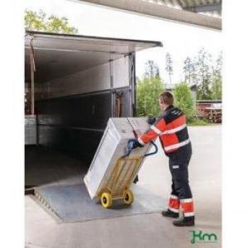 UltraFlex Elite Ergonomic Sack Truck with Fixed & Folding Toe Plates, featuring Puncture-Resistant Tires
