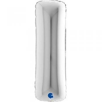 Globo Riesenbuchstabe I Folienballon silber 86cm