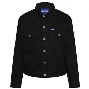 Hugo Blue Dex‑Jeansjacke Herren – Schwarze Knopfleiste – Größe XL