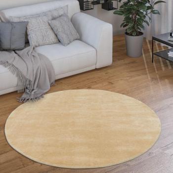 Paco Home tapis circulaire 200 cm – design contemporain en beige lavable