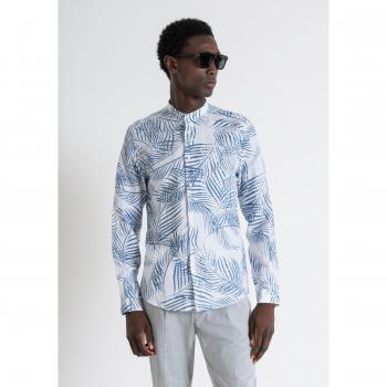 Seoul Slim Fit Camicia a Maniche Longe Antonym Morato Cotto e Lino Stampato