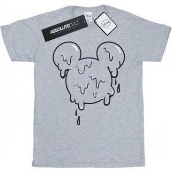 Camiseta Gris Mickey Mouse Helado Algodón Mujer L