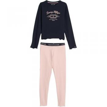 Tommy Hilfiger Mädchen Schlafanzug Set Bluse und Leggings
