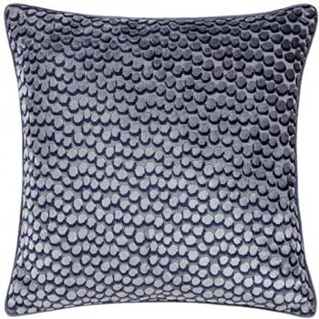 Hoem Lanzo Cut Velvet Piped Filled Cushion (Dusk, Polyester, 45x45cm)