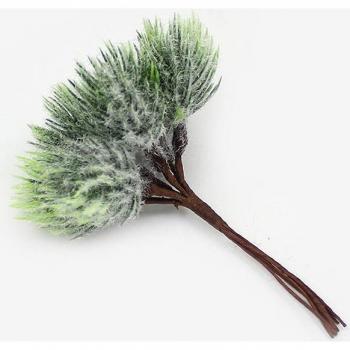 6pcs Gold Silver Mini Artificial Pine Needles for Christmas Wreath Decoration