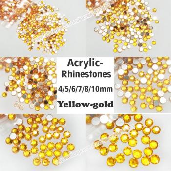 Confeti de Perlas de Acrílico en Forma de Diamante Amarillo