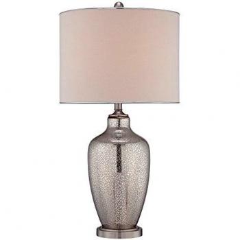 Lampe de Table Design Nicolls avec Abat-Jour en Lin Blanc