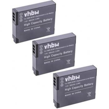 Kit 3 batteries 900 mAh (3,6 V) – remplacement DMW‑BCM13/DMW‑BCM13E/DMW‑BCM13PP pour Panasonic Lumix