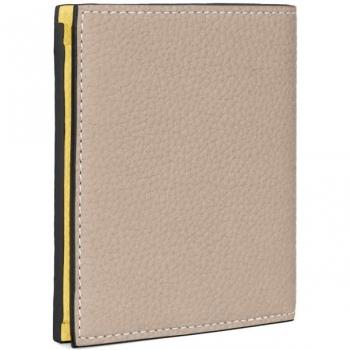 Regalo Romántico: Cartería Bifold de Cuero Genuíno Amarelo Cinza