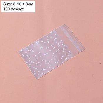 Boîtes de rangement transparentes à pois – 100 unités auto‑colle